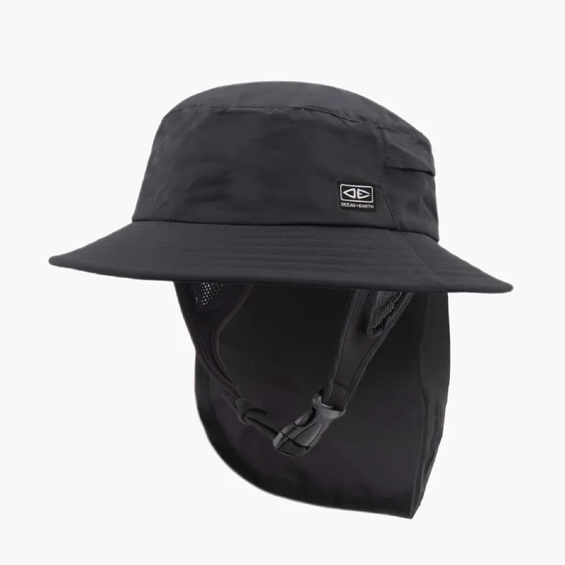 Ocean and Earth Indo Surf Hat Stiff Peak Black